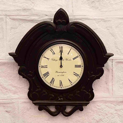 Durable Brown Antique Wooden Wall Clock