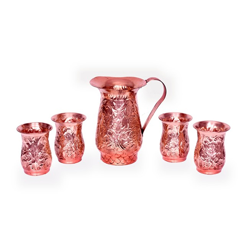 embosed jug with royal embosed glass