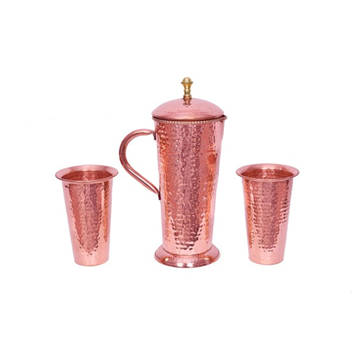 hammered jug tower with hammered glass