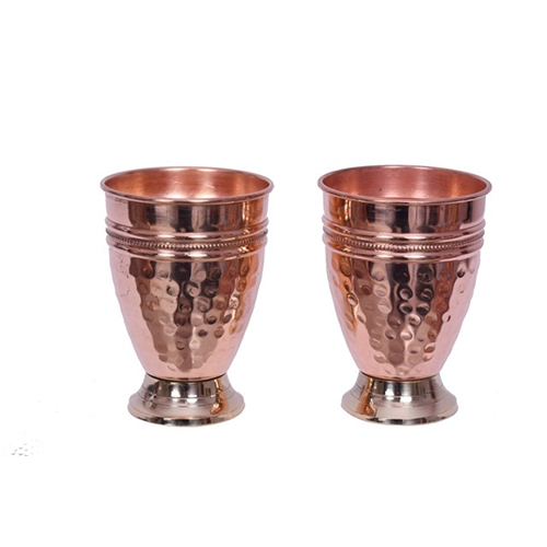 copper hammered glass