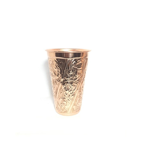 copper lassi embosed glass