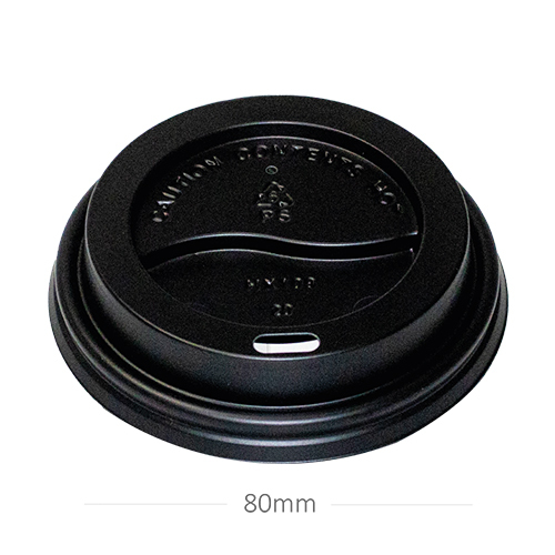 Plain 80Mm Ps Plastic Black No Cap Lid 500-Ctn