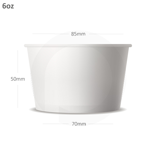 Plain 6Oz White Paper Ice Cream Cup 1000-Ctn