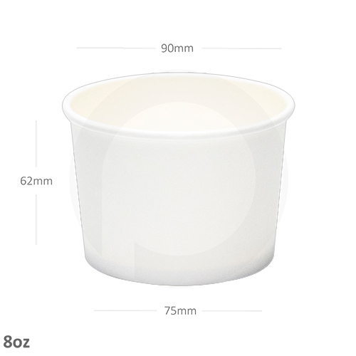 Plain 8Oz White Paper Soup Cup 500-Ctn