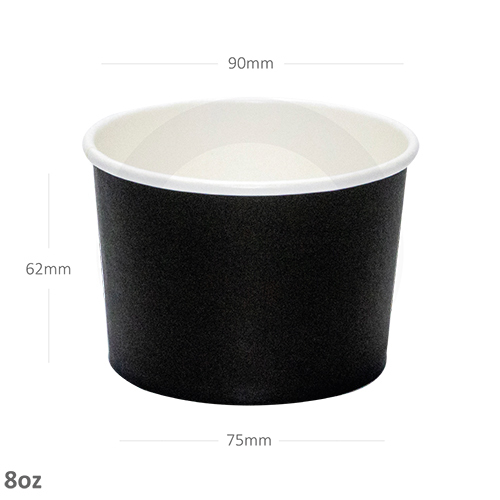 Plain Black - 8Oz White Paper Soup Cup 500-Ctn