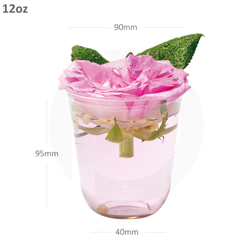 PET Plastic U Shape Cup - 12oz, 90mm , Plain White Finish for Industrial Use, Versatile Size Options