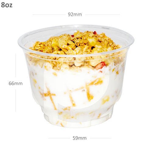 White 8Oz-92Mm Pet Plastic Ice Cream Cup 1000-Ctn