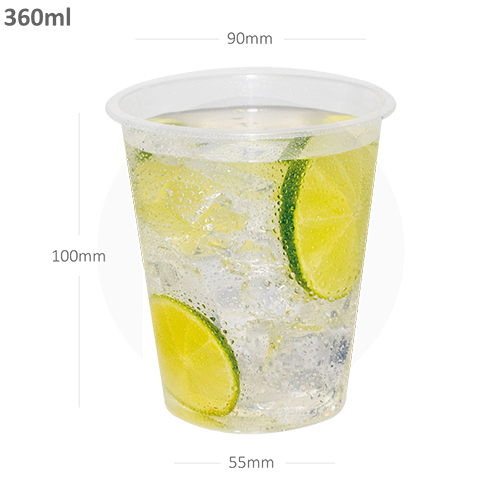 White 360Ml-90Mm Pp Plastic Cup 500-Ctn