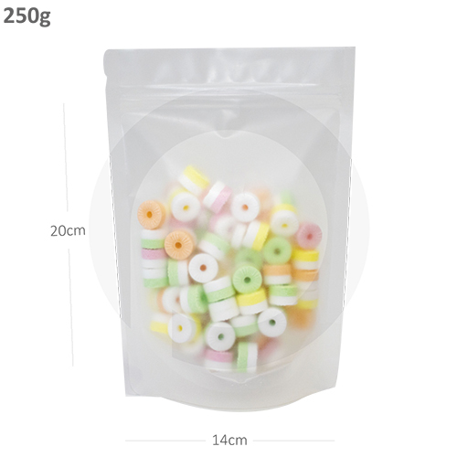 Transparent 250G Clear Stand Up Ziplock Bag 300-Ctn