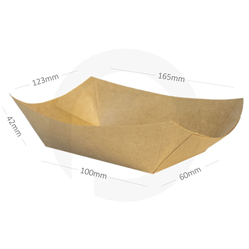 Yellow 3 Kraft Paper Food Tray 500-Ctn