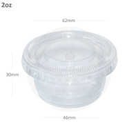 White 2oz Pp Plastic Clear Sauce Cup With Pet Lid 2000-ctn