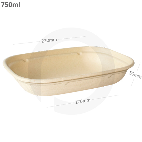White 750Ml U Bagasse Sugarcane Food Bowl 300-Ctn