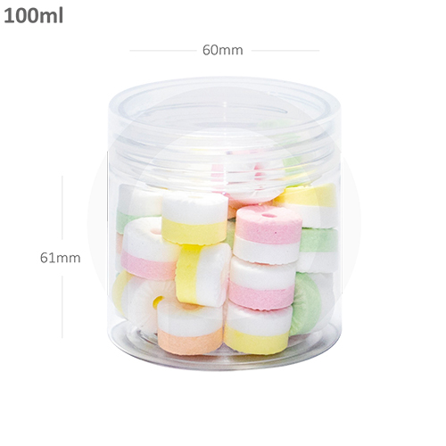 Transparent 100Ml - 60Mm Pet Plastic Jar Clear Pp Cap 100-Ctn
