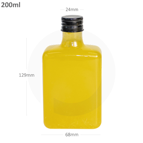Yellow 200Ml C Pet Plastic Cold Brew Bottle Black Alu Cap 200-Ctn