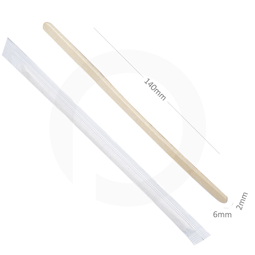 White 140Mm Wooden Coffee Stirrer Paper Wrap 2000-Ctn