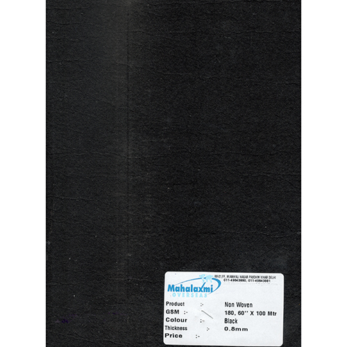 0.8mm Non Woven Fabrics - Non Woven Fabric, 0.8mm Thickness, Black Color | Light Weight, Plain Style, Plain Texture