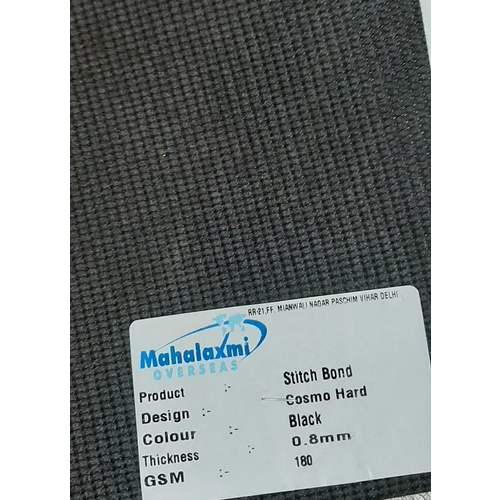 Stitch Bond Non Woven Fabric - 100% Stitch Bonded Non Woven Material, Black Color - Plain Texture, Quick Dry Feature, Woven Technics