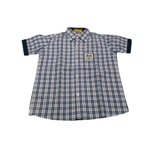 School Half Sleeve Check Shirt