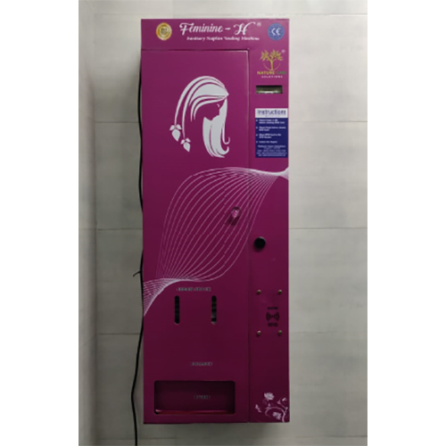 Automatic Sanitary Napkin Vending Machine - Ms Sheet, 900x250x135 Mm | 100 Napkin Capacity, Coin Operated, Wall Mounted, Purple Design, 1 Hp Power