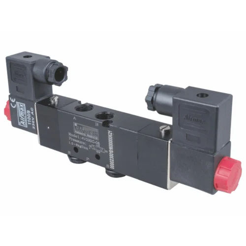 Airmax Amv 4V 230 5 5-3 Way Double Solenoid Valve - Color: Black & Red