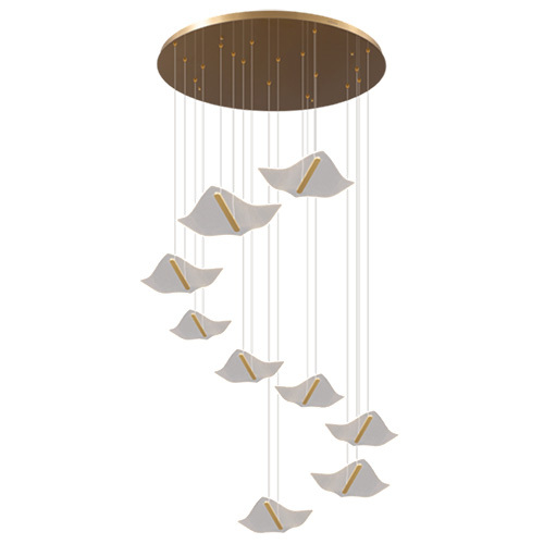 Polished Led Butterfly Height Stair Chandelier