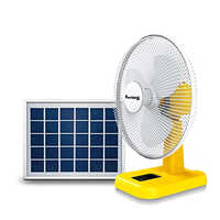 Yellow & White Sun King 16 Inch 5100 Mah Battery Portable 20 Watt Solar Powered Fan With Brushless Dc Motor
