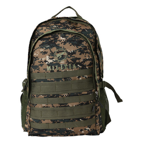 Militia Bravo 40 Ltr Tactical School College Hiking Trekking Camping Backpack Green Camouflage