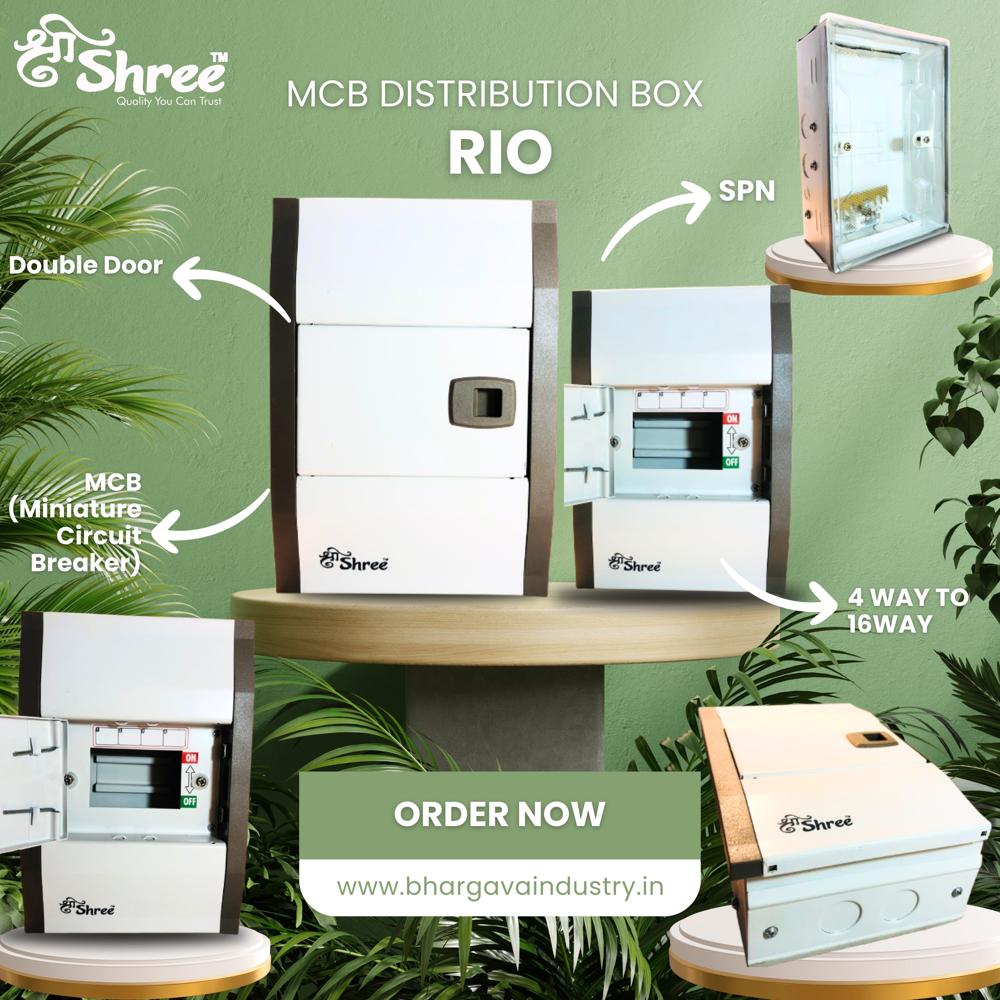 White & Gray Shree Mcb Distribution Box Rio