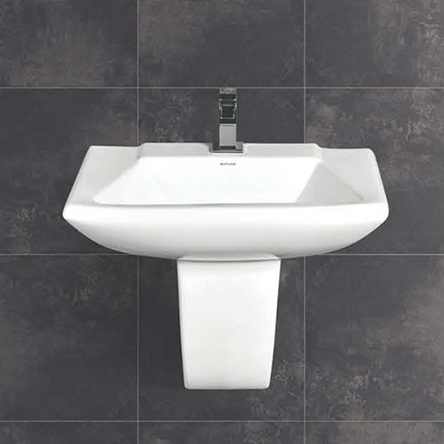 White 560X435X465Mm Fermi Half Pedestal Wash Basin