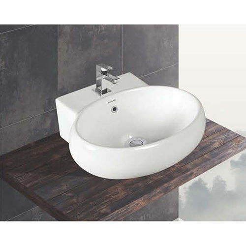 White 380X340X140Mm Cafe Table Top Basin