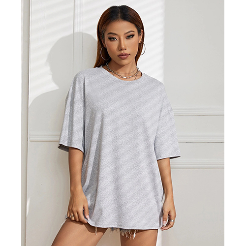 Cotton Light Grey Oversized T-Shirt