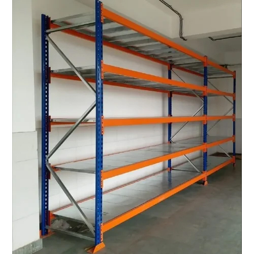 Orange & Blue Color Coated Ms Industrial Storage Rack