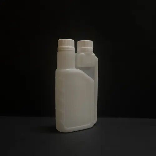 White 250 Ml 8 Oz Natural Hdpe Plastic Bettix Twin Neck Bottle With 15 Ml 12 Oz. Dosage Chamber