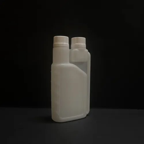 250 ml 8 oz Natural HDPE Plastic Bettix Twin Neck Bottle with 15 ml 12 oz. Dosage Chamber