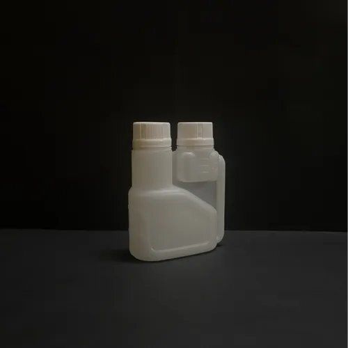 White 100 Ml 3.2 Oz Natural Hdpe Plastic Bettix Twin Neck Bottle With 60 Ml 2 Oz. Dosage Chamber