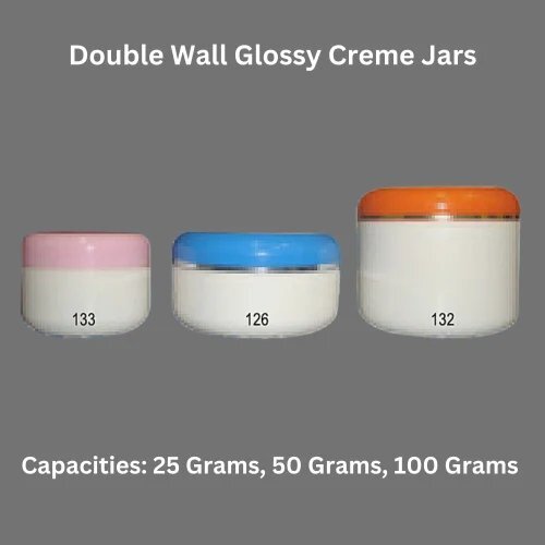 Double Wall Glossy Creme Jar