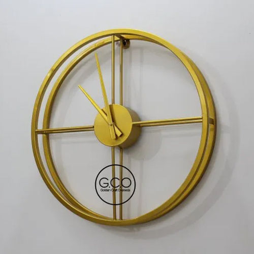 Gold Finish Wall Clock - Color: Golden