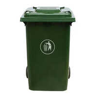 Wheeled Garbage Bin - Plastic, Various Sizes, Green Color | Durable, Easy Mobility For Efficient Waste Management