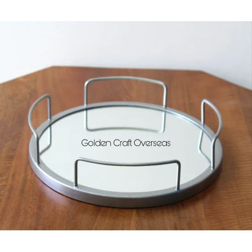 Outstanding Grey Mirror Base Decorative Tray