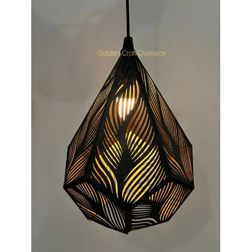 Hexagon Shape Modern Hanging Light - Color: Black