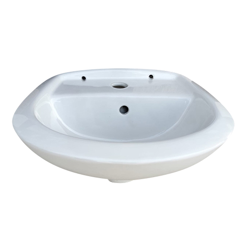 White 14X11 Inch Star Ceramic Wash Basin