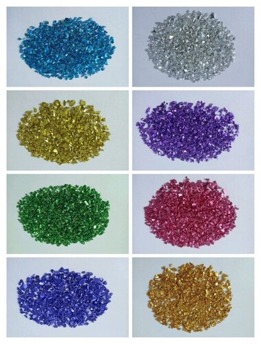 Diffrant colour coated glass chips art and craft work decoration polished crushed glass famou s color gladen glass chips