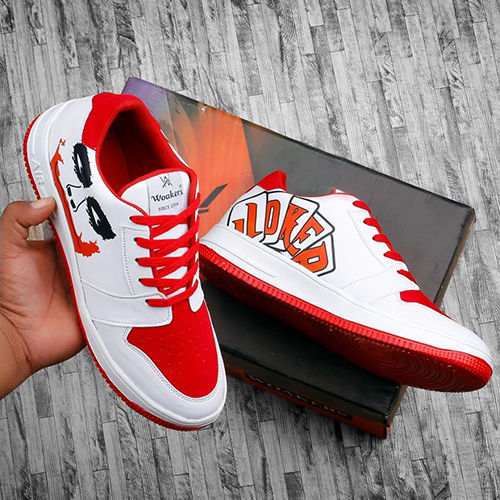 Mens Red And White Shoes