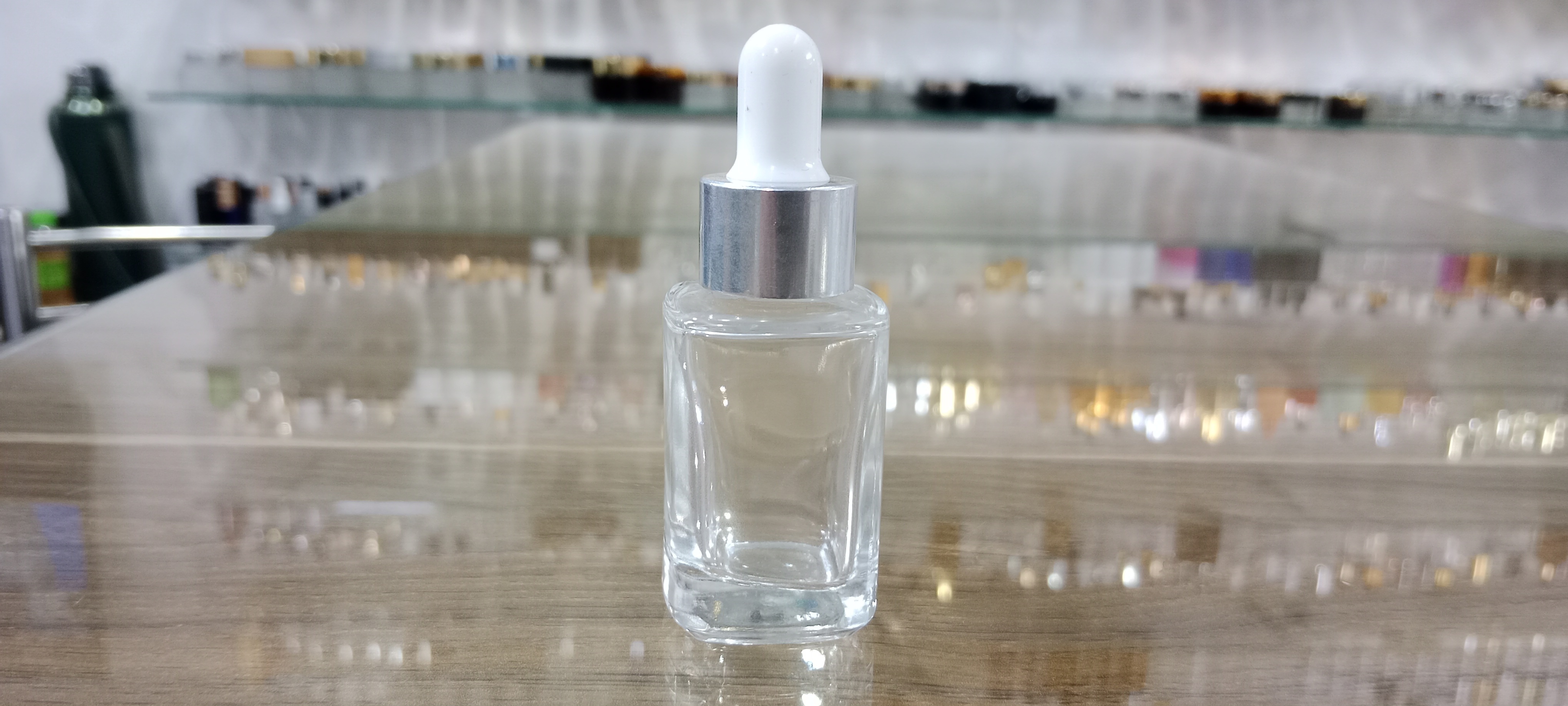 15ML Clear Square Glass Bottle