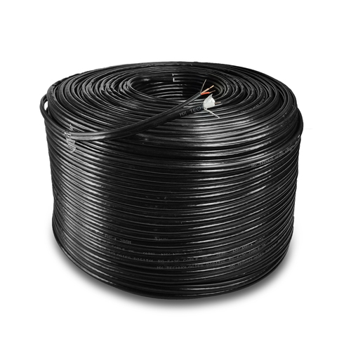 CCTV Camera Coaxial Cable MX RG6 - Copper Core 300 Meter Length Black PVC Jacket | 95% Shielding RCA/BNC/F-Pin Compatibility Ideal for Industrial and Telecommunication Use