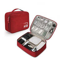 Maroon Portable Gadget Organizer Case - Compact Design, Customized Size Options | Lightweight, Elegant Style, Perfect for Travel and Everyday Use