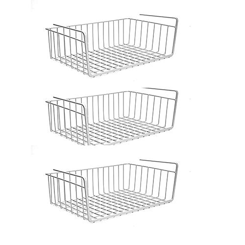 Metal Wire Under Shelf Organizer Basket for Extra Storage