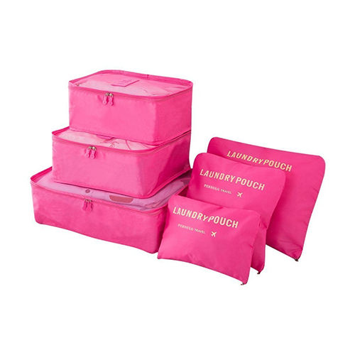 Rose Pink Waterproof Nylon Polyester Storage Organizer Bag