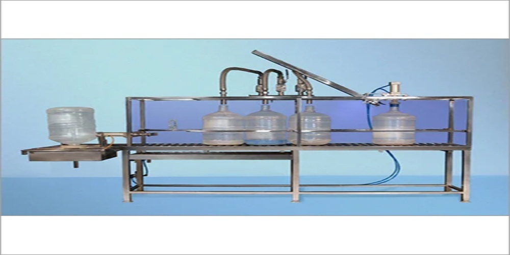 20 Ltr Semi Automatic Jar Washing Filling Machine - Color: Silver