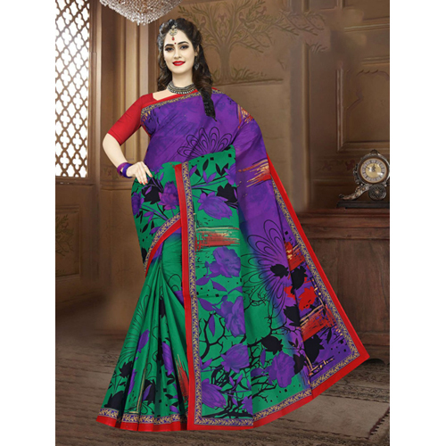 Casual Cotton Printed Saree - Cotton Multicolor | Party Wear Printed Pattern Design